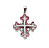 Sterling Silver Enamel Classic Jerusalem Cross Pendant
